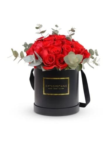 Luxury Red Rose Bouquet in Black Box - Image 1